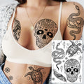 Sexy Waterproof Temporary Tattoo – Floral Mandala, Lotus & Animal Designs for Chest & Underboob