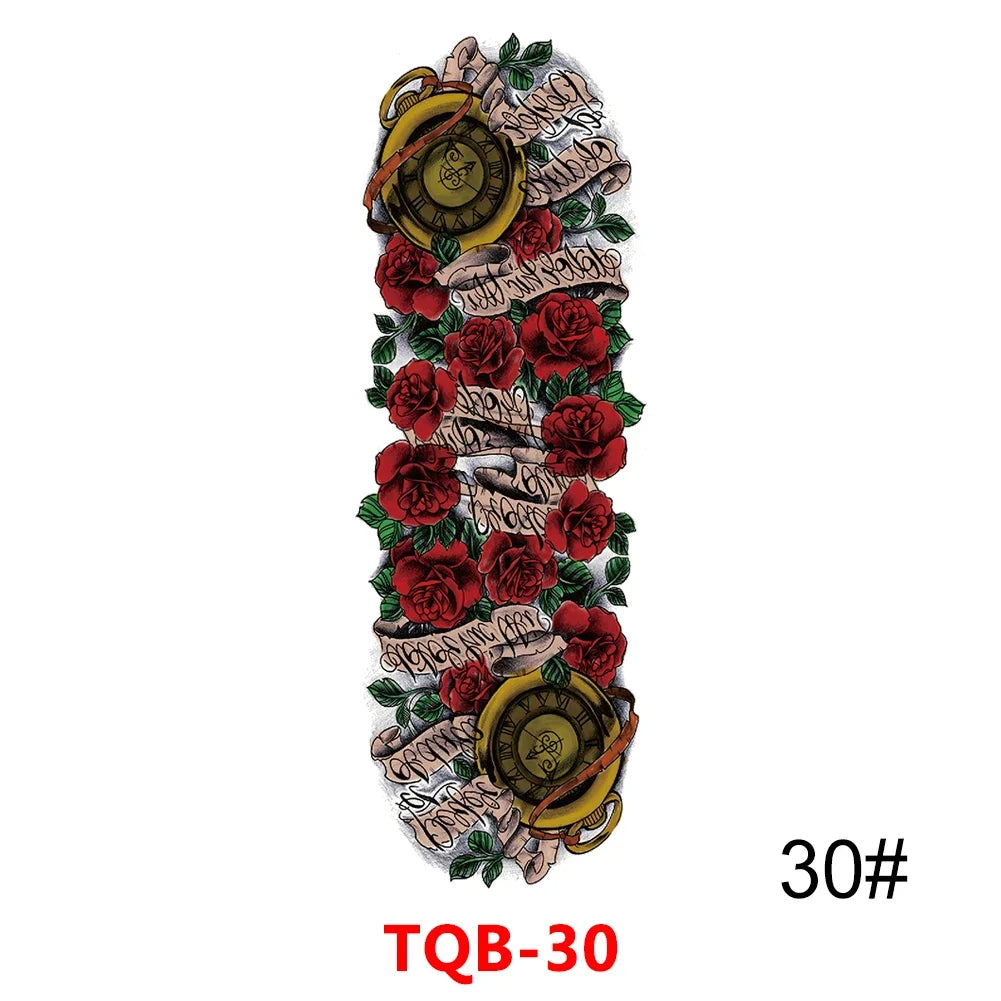 Unisex Full Arm Temporary Tattoo Sticker – Premium Old School Skull Body Art