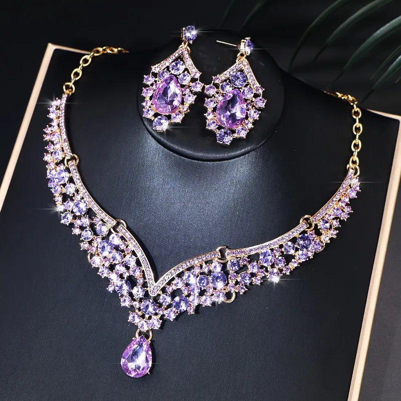 The "Dream Bride" Rhinestone Jewelry Set – Sparkling Teardrop Design