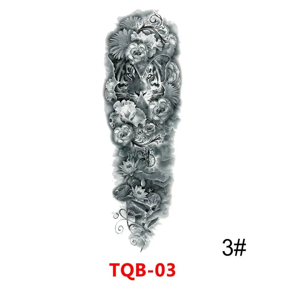 Unisex Full Arm Temporary Tattoo Sticker – Premium Old School Skull Body Art