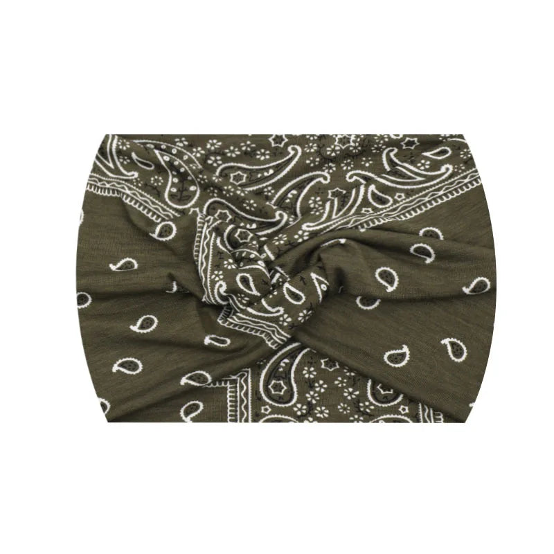 Extra-Wide 18cm Bohemian Headband – Stretchy Printed Turban Wrap for Fitness & Everyday Style