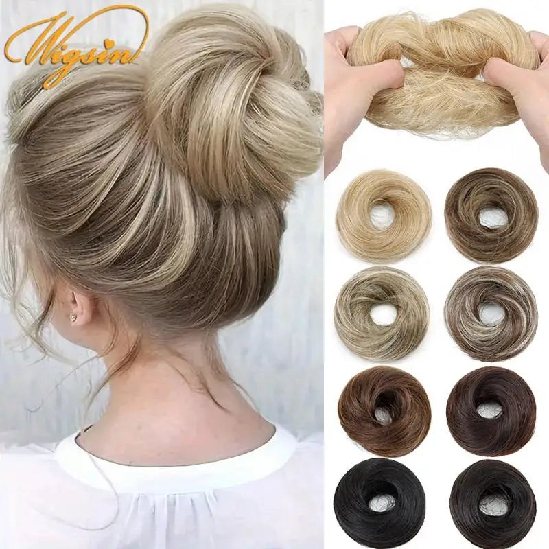 synthetic messy donut hair bun extension is the ultimate "lazy day" fashion hack