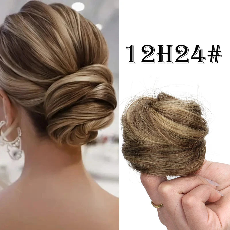 synthetic messy donut hair bun extension is the ultimate "lazy day" fashion hack