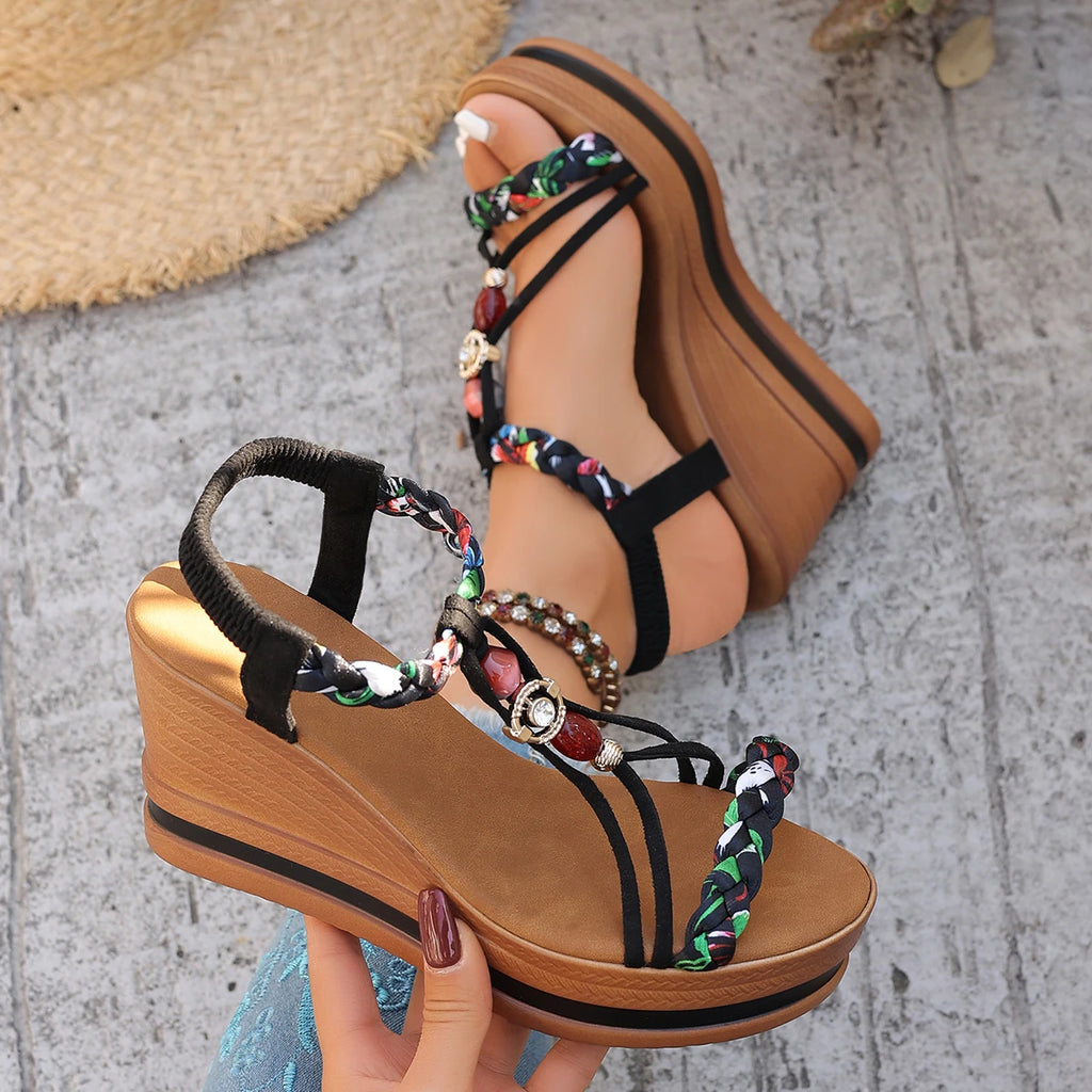 The Coastal Chic Buckle Slide | Cushioned Platform Summer Slipper