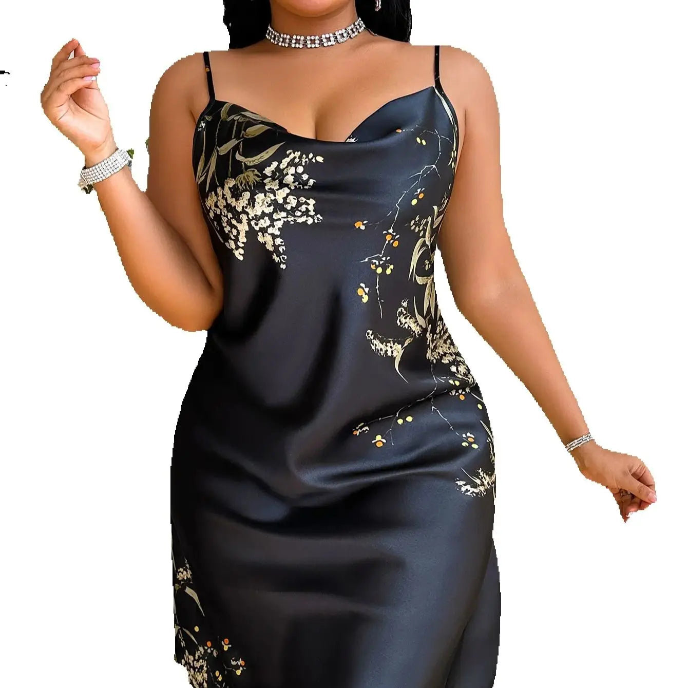 Vintage Cherry Print Nightdress | Elegant Plus-Size Loungewear for Her