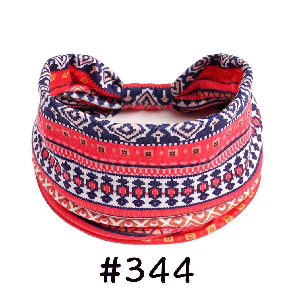 Bohemian Knotted Headbands for Women – Soft Cotton-Blend No-Slip Elastic Hair Accessories