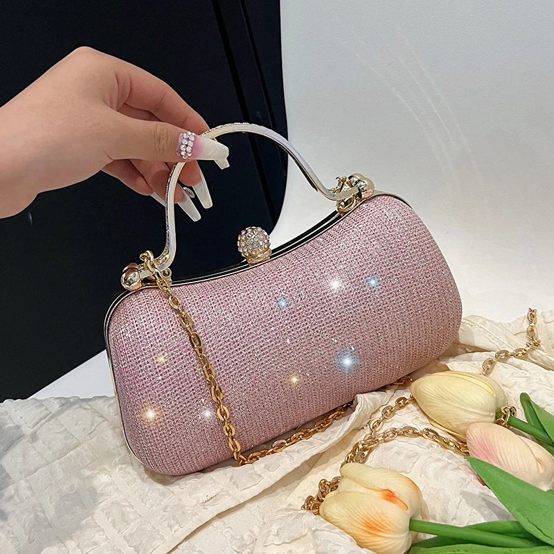 Minimalist Pearl-Button Evening Bag – Modern Feminine Small Sophisticated Button-Detail Bag