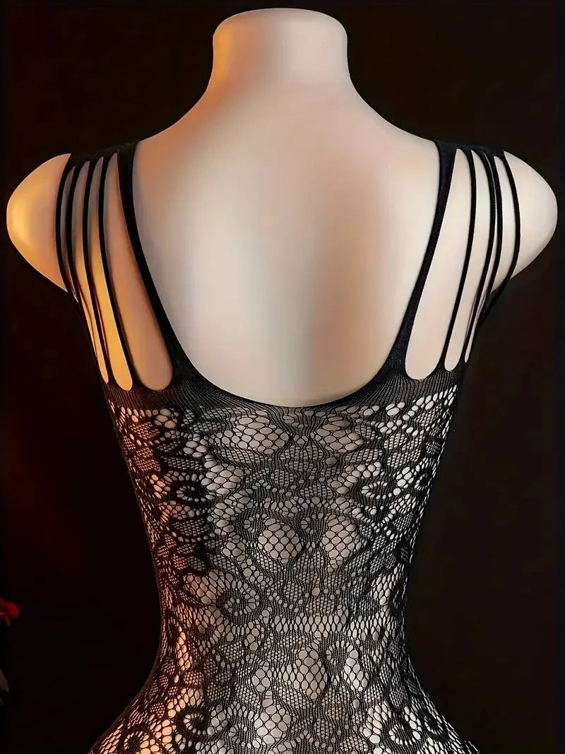 Full-Body Crotchless Lace Bodystocking Underwear Set