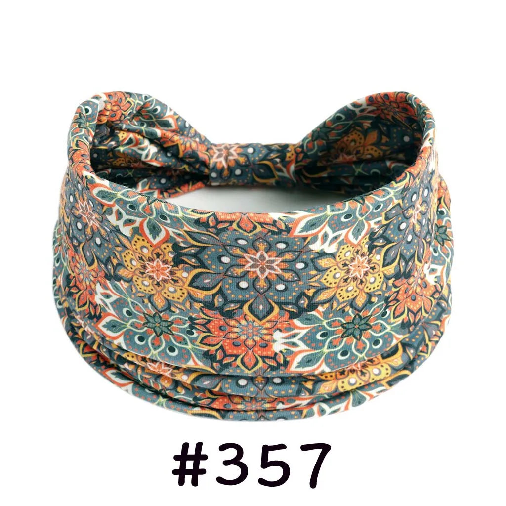 Bohemian Knotted Headbands for Women – Soft Cotton-Blend No-Slip Elastic Hair Accessories