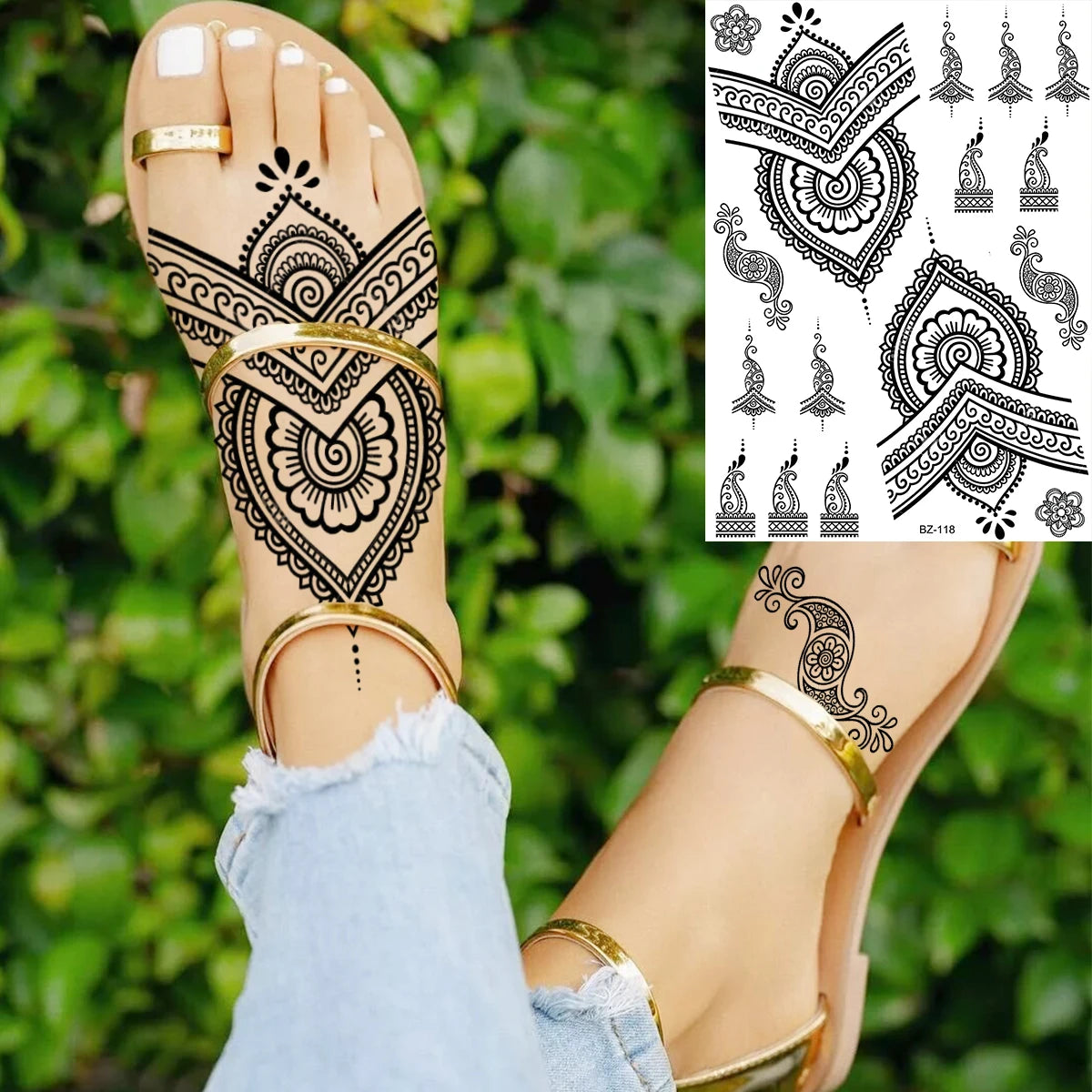 Sexy Waterproof Temporary Tattoo – Floral Mandala, Lotus & Animal Designs for Chest & Underboob