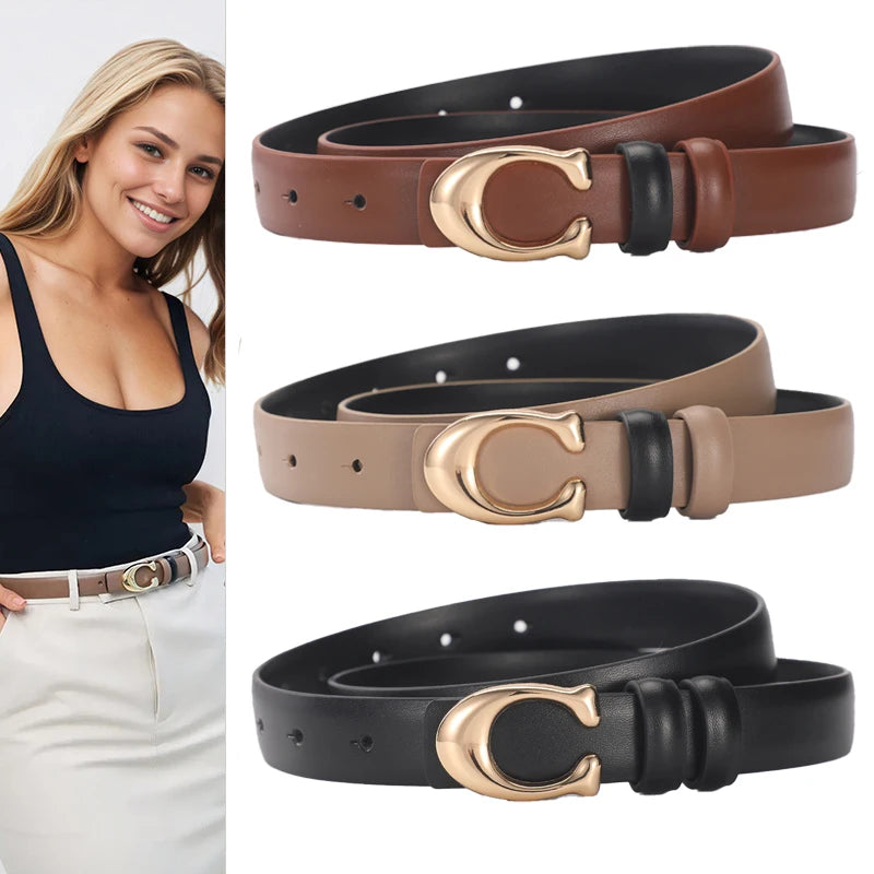 High-quality Fashionable Belt C-shaped Buckle  Double-sided Gift For lady's Using Belt