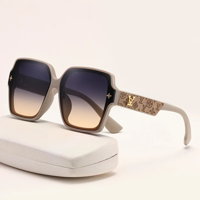 Fashion Square Frame Sunglasses for Women Luxury UV Protection Large Frame All-MatcH
