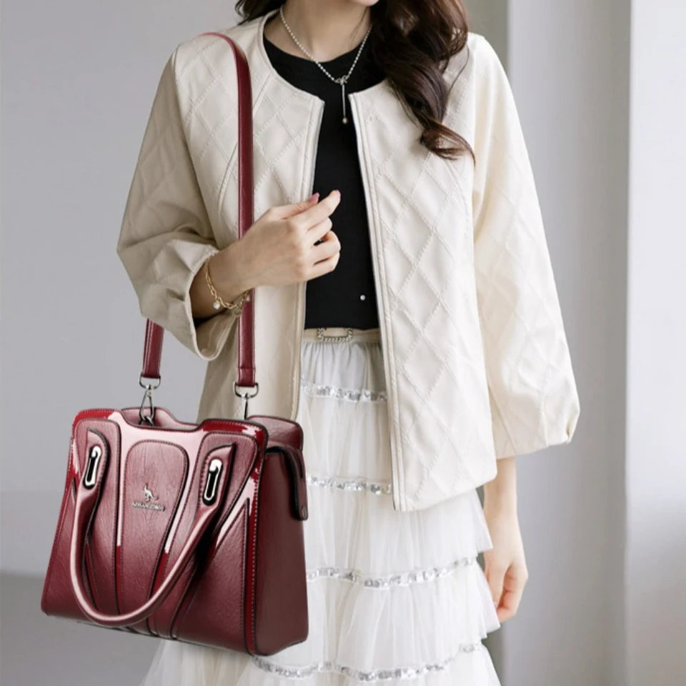 The Tri-Compartment Executive Tote – Luxury Structured Shoulder Bag