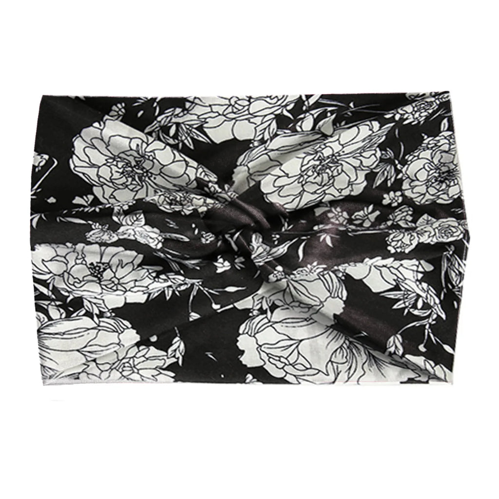 Extra-Wide 18cm Bohemian Headband – Stretchy Printed Turban Wrap for Fitness & Everyday Style