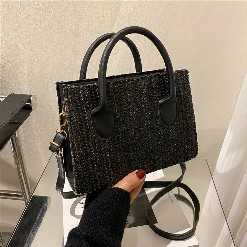 Japanese-Style Floral Woven Crossbody: The Perfect Fresh Summer Handbag