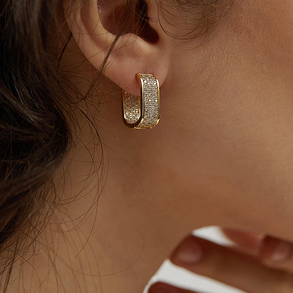 The Luxury Choice: Midnight Eclipse Rectangular Hoops