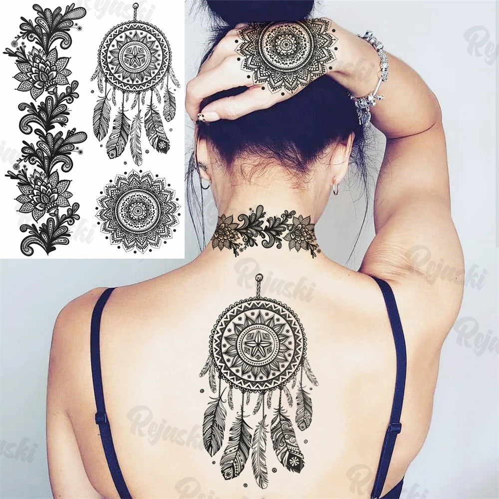 Sexy Waterproof Temporary Tattoo – Floral Mandala, Lotus & Animal Designs for Chest & Underboob