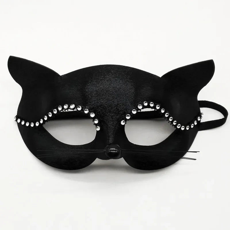 Mysterious Elegance Enchanting Lace Cat & Fox Masquerade Mask for Parties & Events