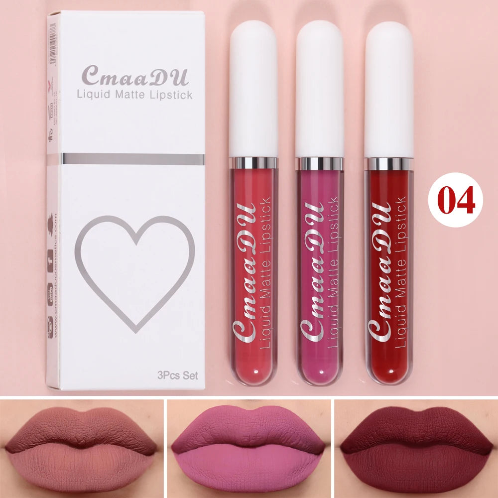 All-Day Velvet Lip Set – 3-Piece Non-Stick Matte Gift Collection