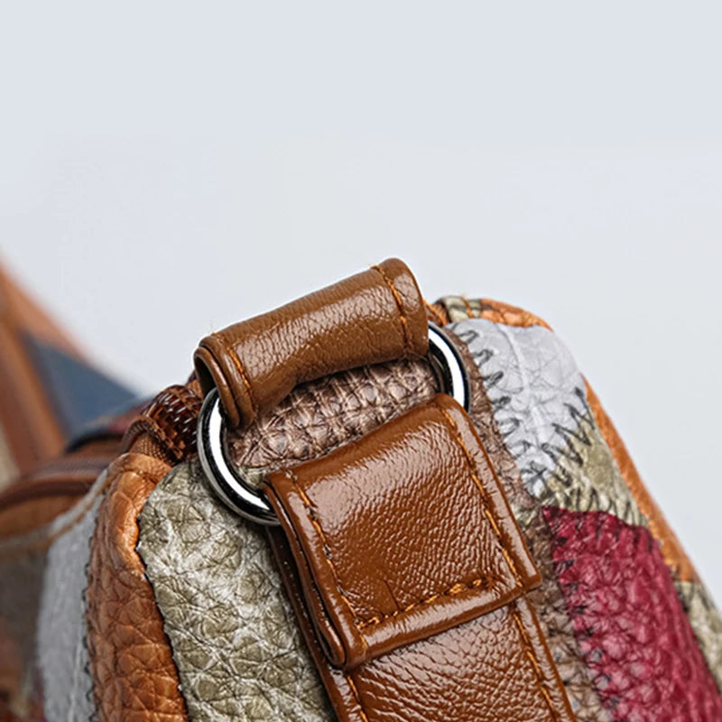 The Retro Artisan Tote – Patchwork Leather-Look Shoulder Bag