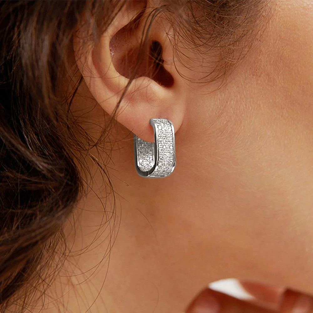 The Luxury Choice: Midnight Eclipse Rectangular Hoops