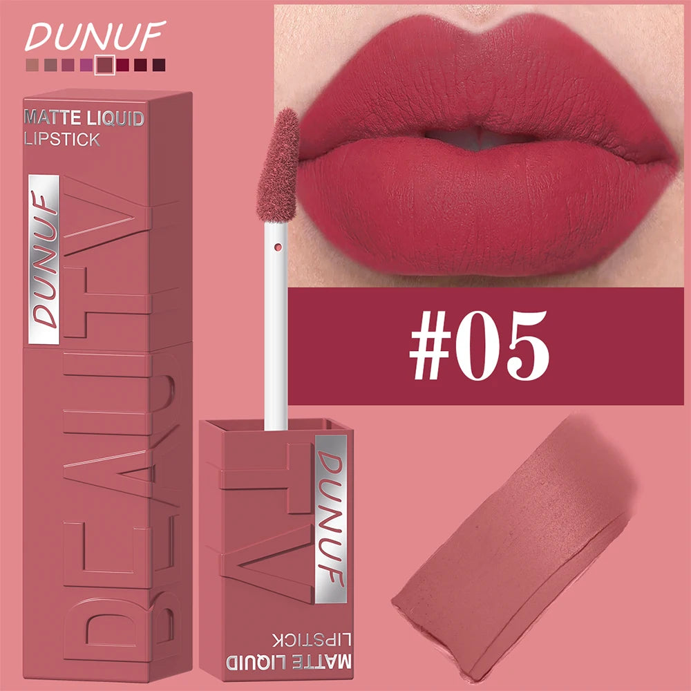 LUX LADY Square-Tube Velvet Matte Lipstick – 8-Color Plumping Lip Glaze