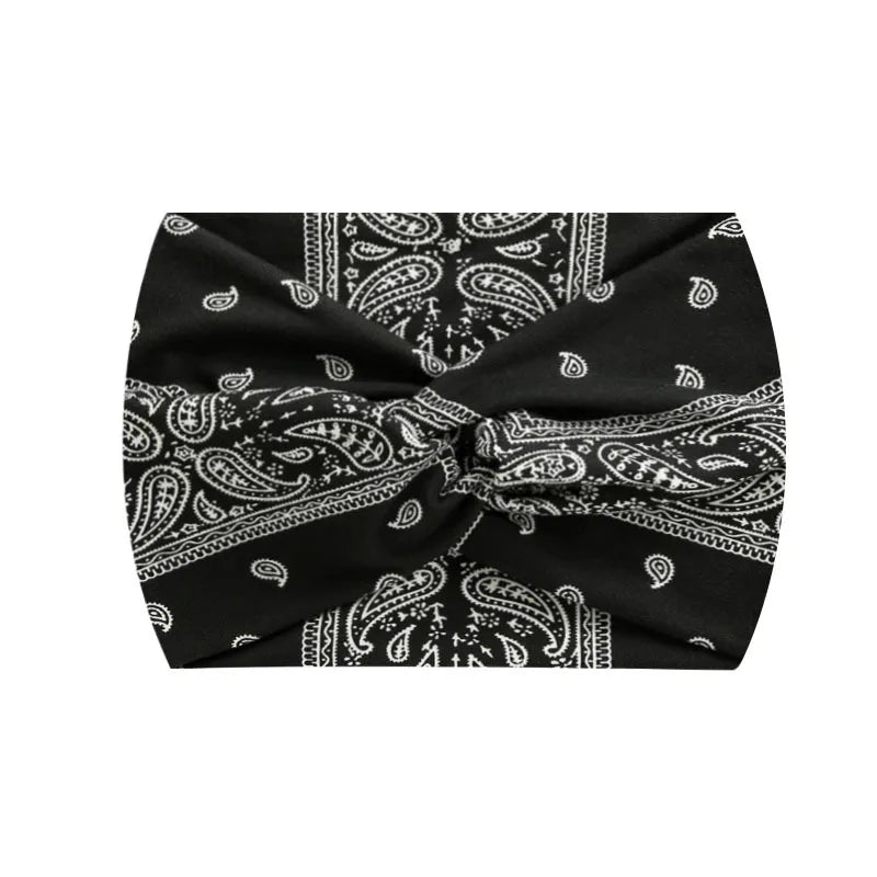 Extra-Wide 18cm Bohemian Headband – Stretchy Printed Turban Wrap for Fitness & Everyday Style