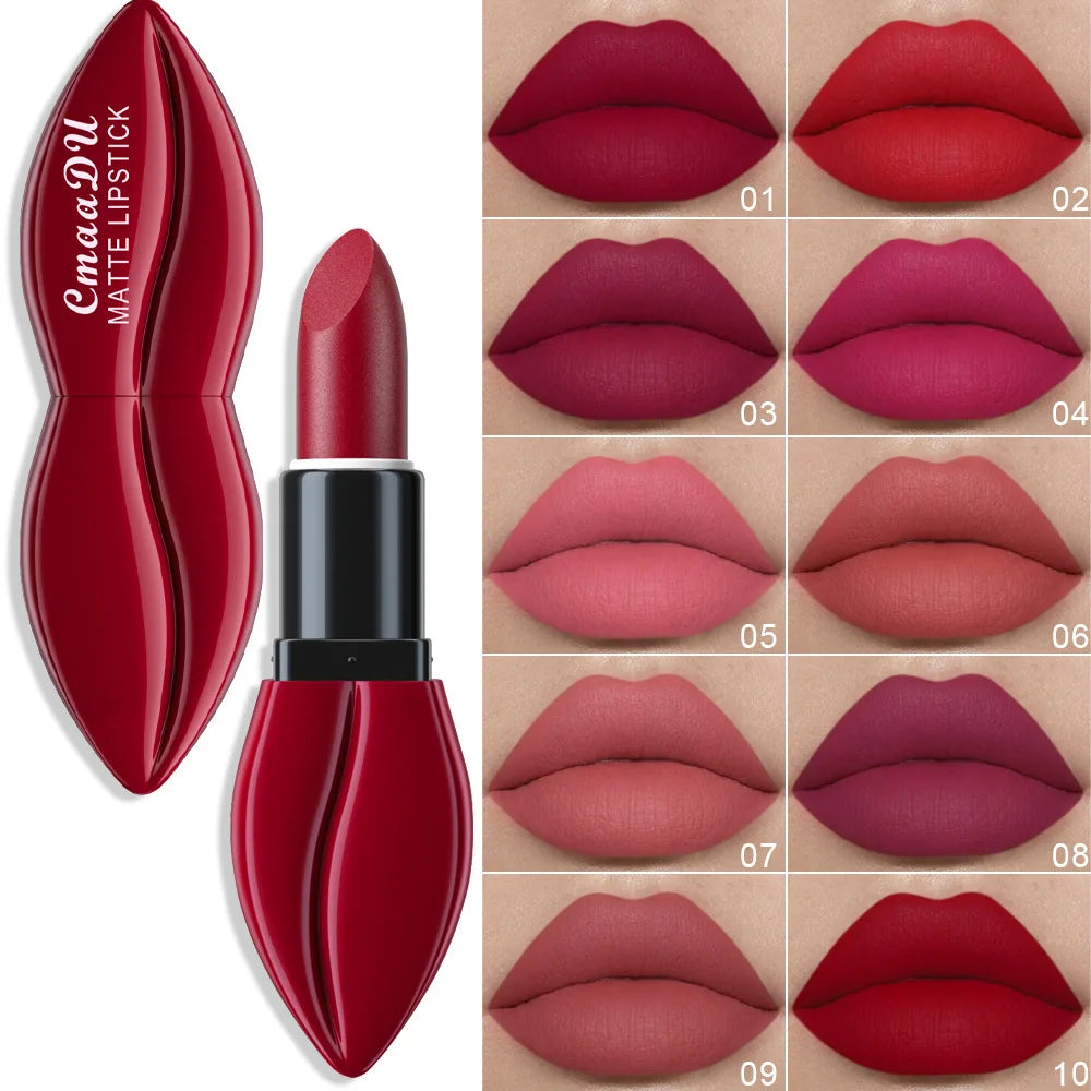CmaaDu Signature Matte Collection – 10-Piece Long-Lasting Lipstick Set