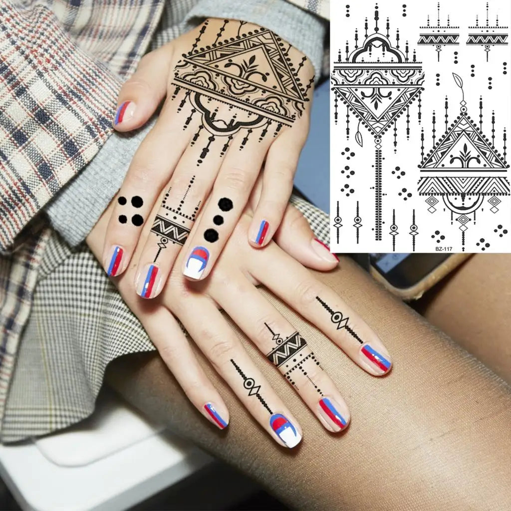 Sexy Waterproof Temporary Tattoo – Floral Mandala, Lotus & Animal Designs for Chest & Underboob