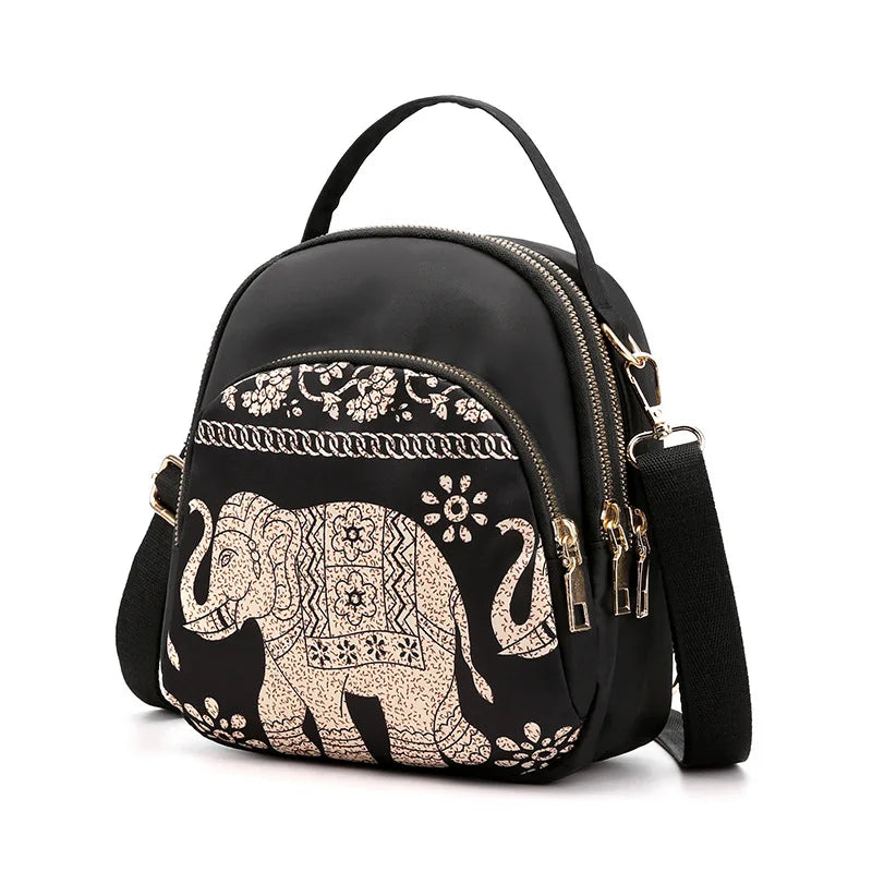 Smaller, structured bags with adjustable, branded straps.