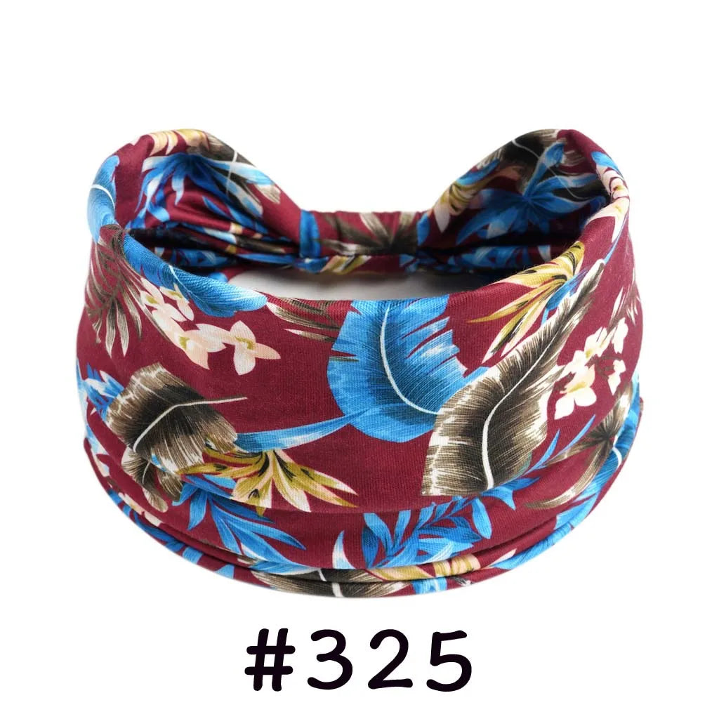 Bohemian Knotted Headbands for Women – Soft Cotton-Blend No-Slip Elastic Hair Accessories