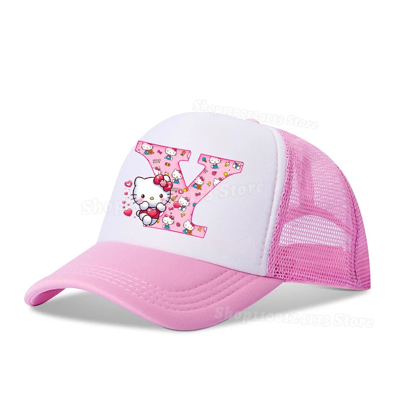 Cute Kitty Girl Baseball Cap – Trendy Sanrio Inspired Anime Print Hat