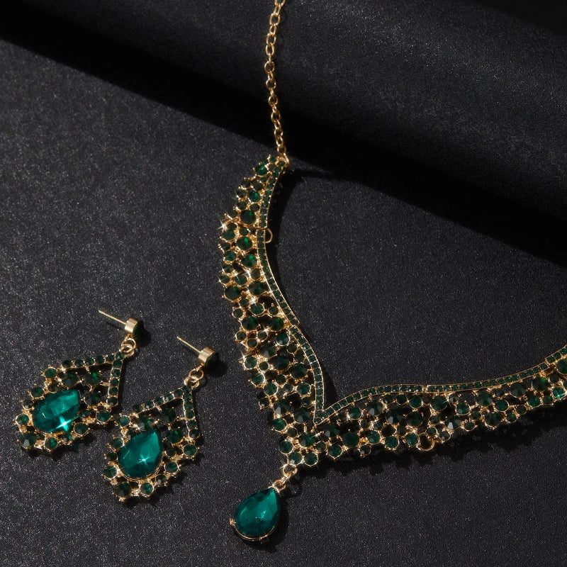 The "Dream Bride" Rhinestone Jewelry Set – Sparkling Teardrop Design