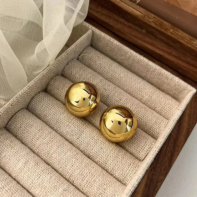 Bold Dome Ball Studs – Trendy Geometric Fashion Earrings for Her