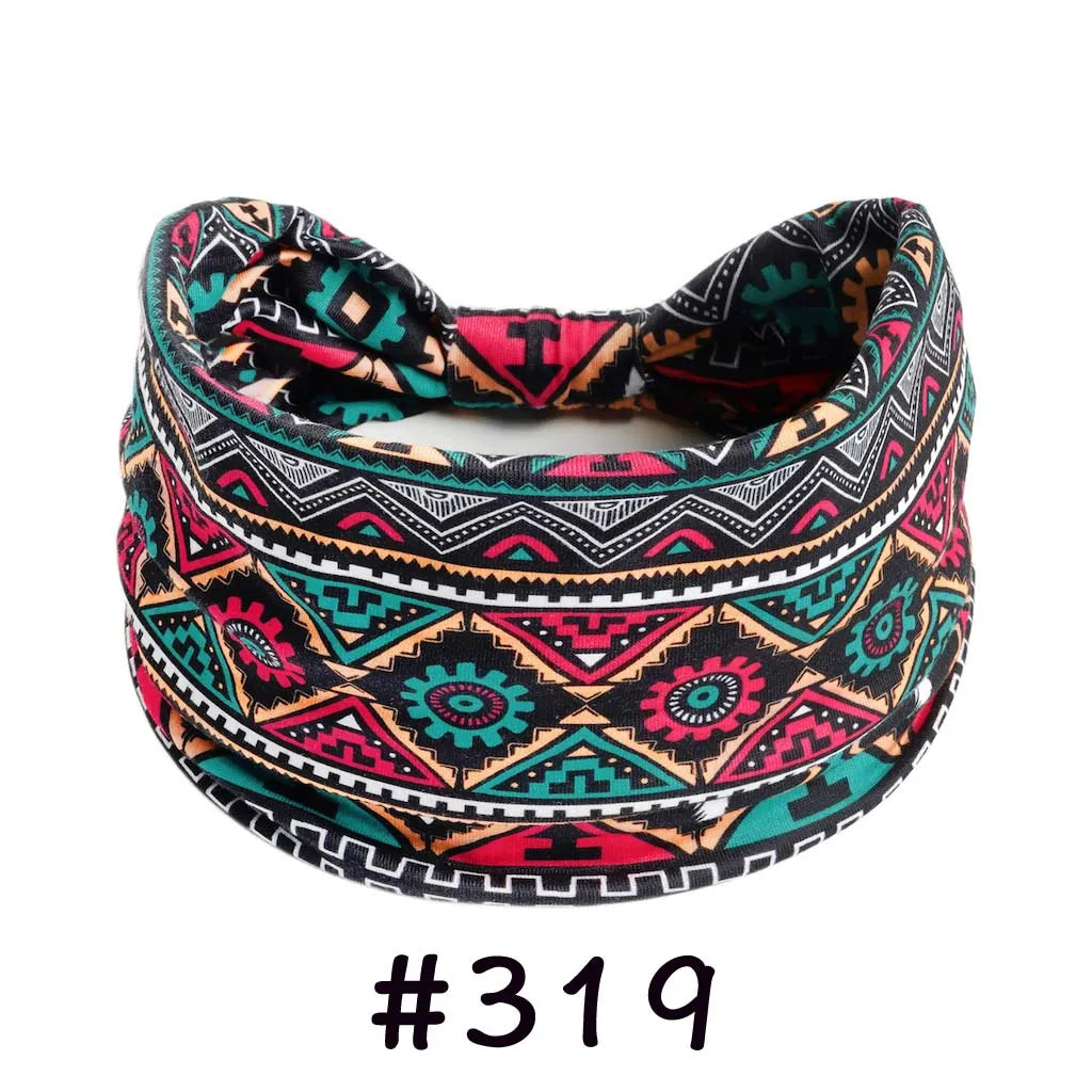 Bohemian Knotted Headbands for Women – Soft Cotton-Blend No-Slip Elastic Hair Accessories