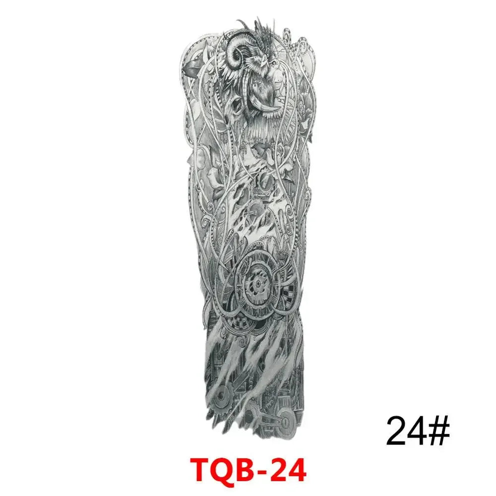 Unisex Full Arm Temporary Tattoo Sticker – Premium Old School Skull Body Art