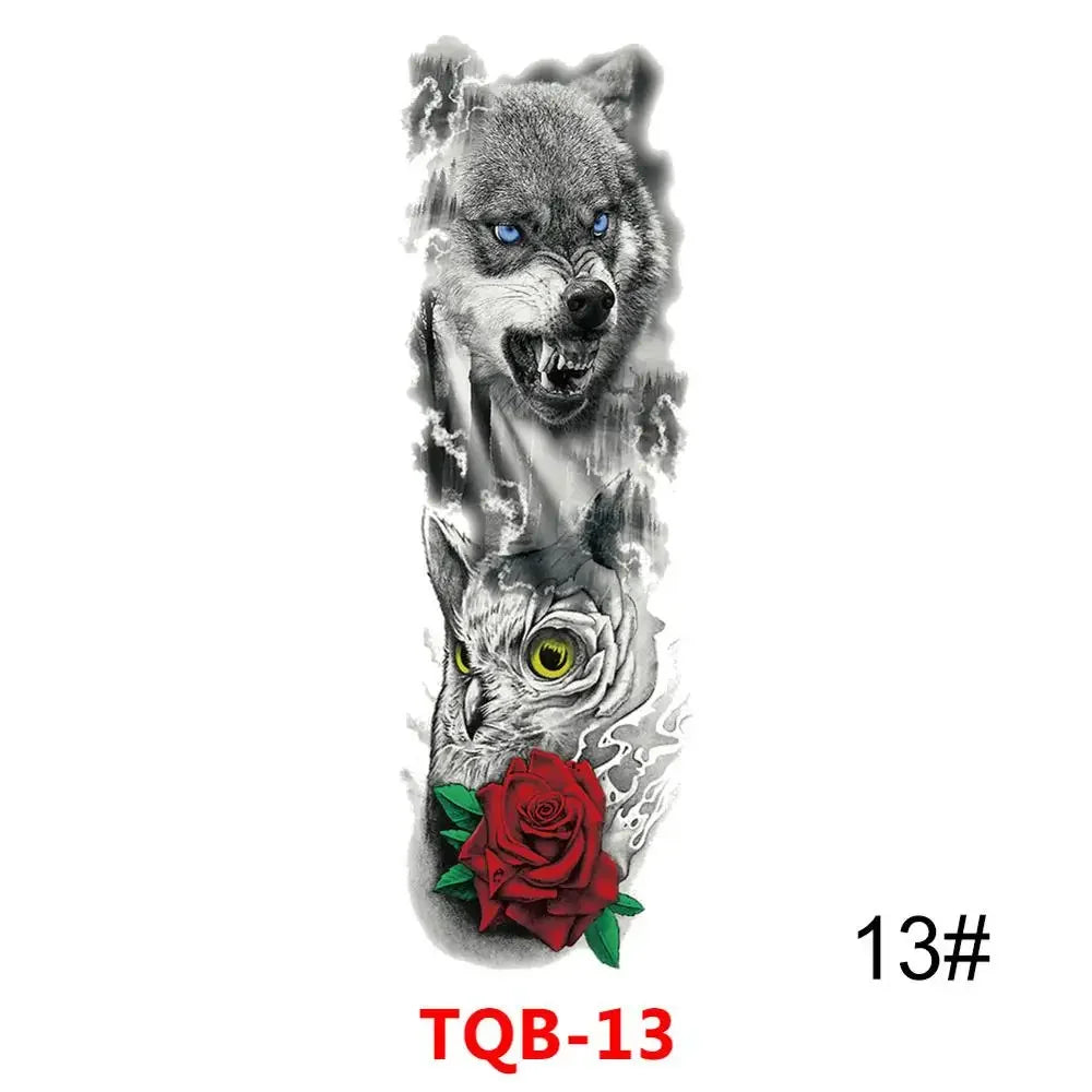 Unisex Full Arm Temporary Tattoo Sticker – Premium Old School Skull Body Art