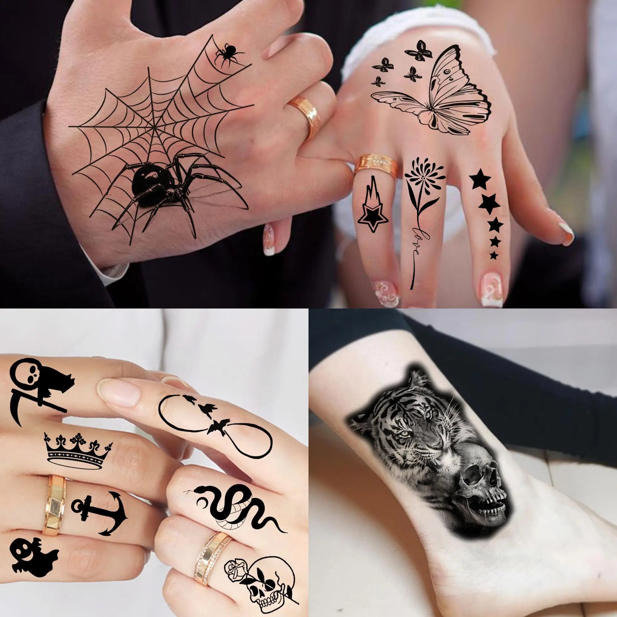 71 Sheets Ultimate Temporary Tattoo Megapack  – Lion, Dragon, Wolf, Flower & Skull Body Art