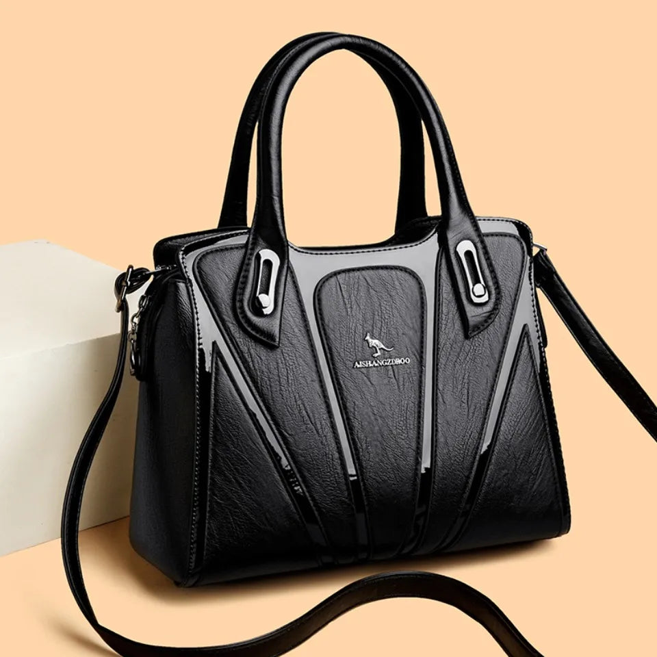The Tri-Compartment Executive Tote – Luxury Structured Shoulder Bag