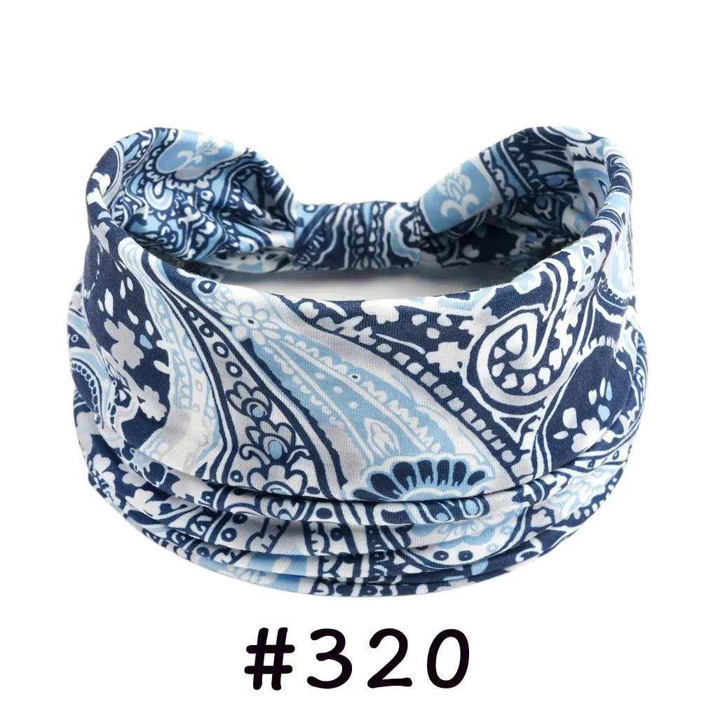 Bohemian Knotted Headbands for Women – Soft Cotton-Blend No-Slip Elastic Hair Accessories