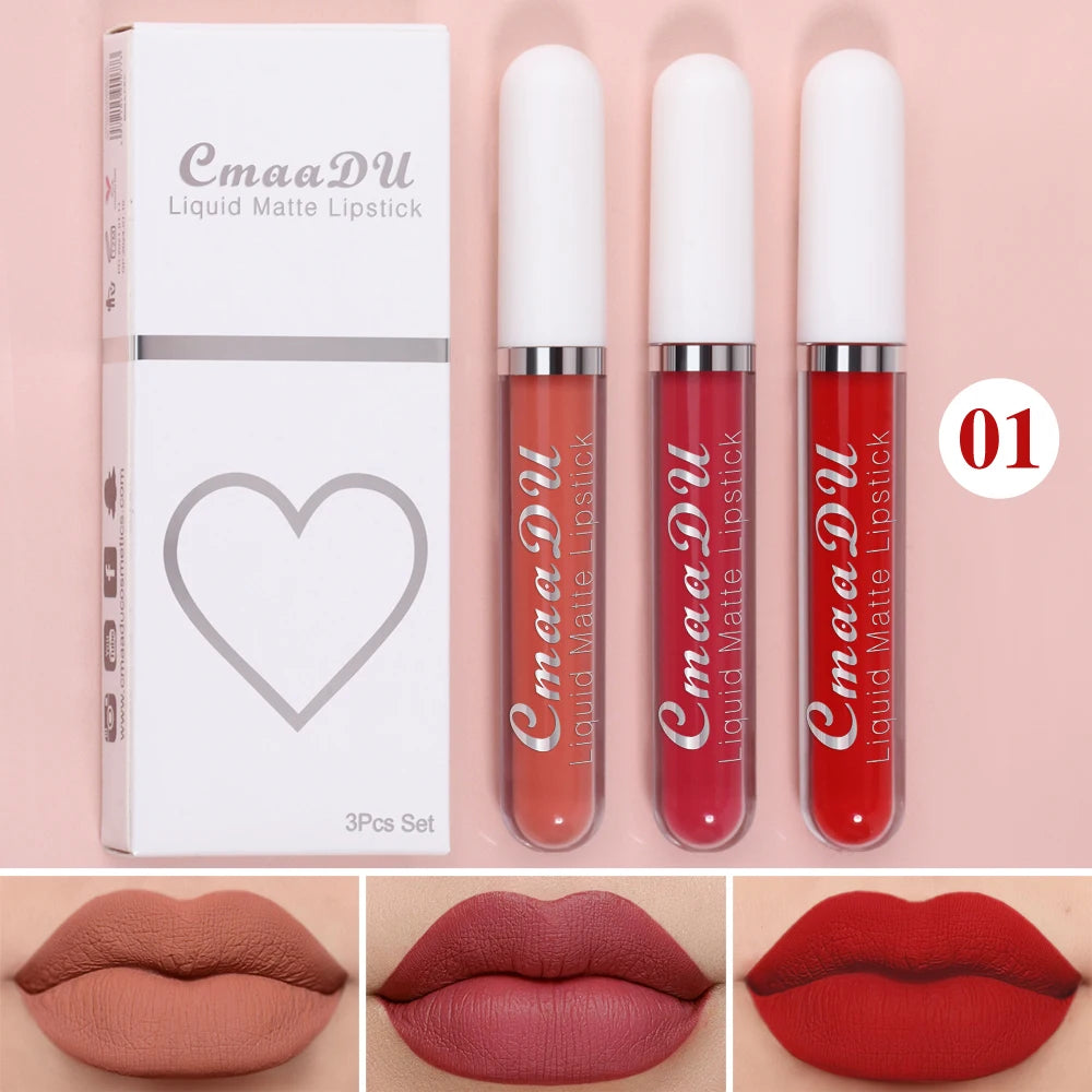 All-Day Velvet Lip Set – 3-Piece Non-Stick Matte Gift Collection