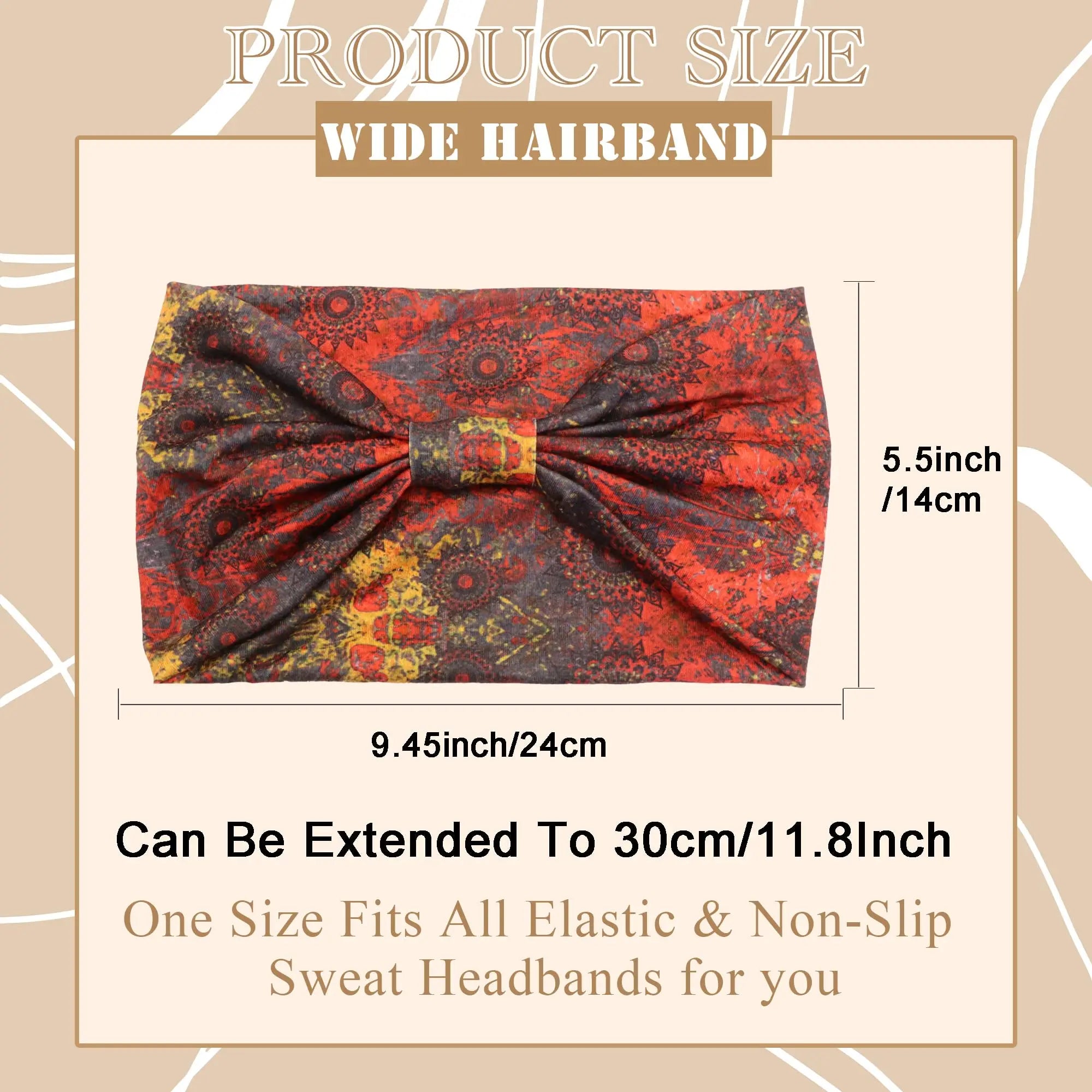 Bohemian Knotted Headbands for Women – Soft Cotton-Blend No-Slip Elastic Hair Accessories
