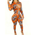 Sculpt & Style: Slimming Geometric Long Sleeve Clubwear Jumpsuit 2026 Trendy Bodysuit