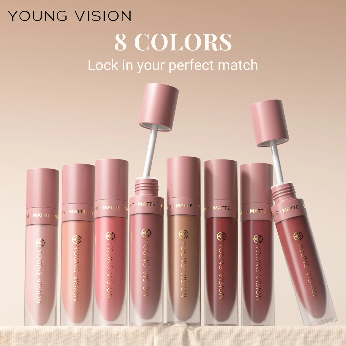 LUX LADY Square-Tube Velvet Matte Lipstick – 8-Color Plumping Lip Glaze
