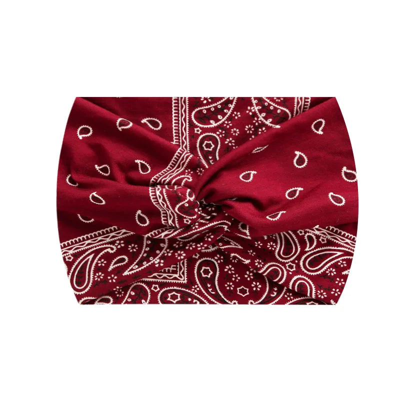 Extra-Wide 18cm Bohemian Headband – Stretchy Printed Turban Wrap for Fitness & Everyday Style