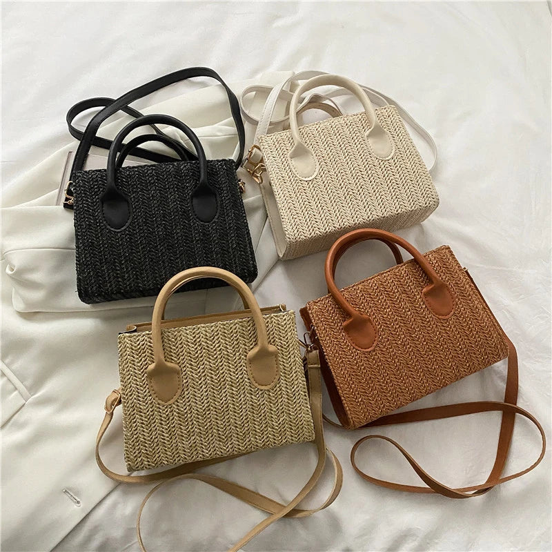 Japanese-Style Floral Woven Crossbody: The Perfect Fresh Summer Handbag