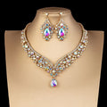 The Royal Radiance AB Crystal Set – Iridescent Necklace & Earring Suite