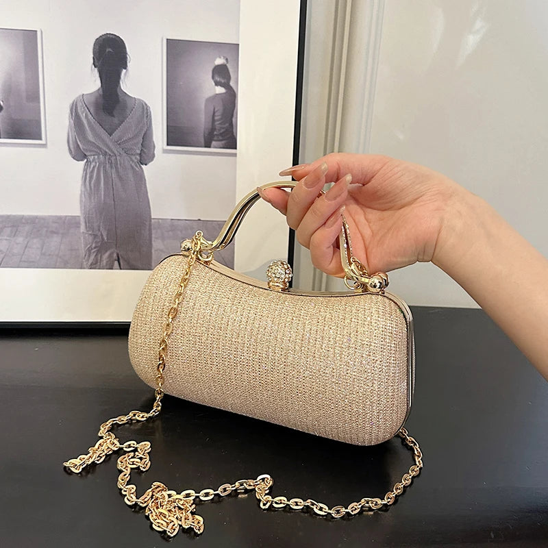 Minimalist Pearl-Button Evening Bag – Modern Feminine Small Sophisticated Button-Detail Bag