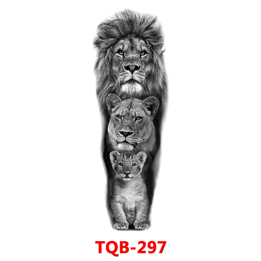 Large Waterproof Full Arm Temporary Tattoo – Intricate Totem & Geometric Sleeve Sticker