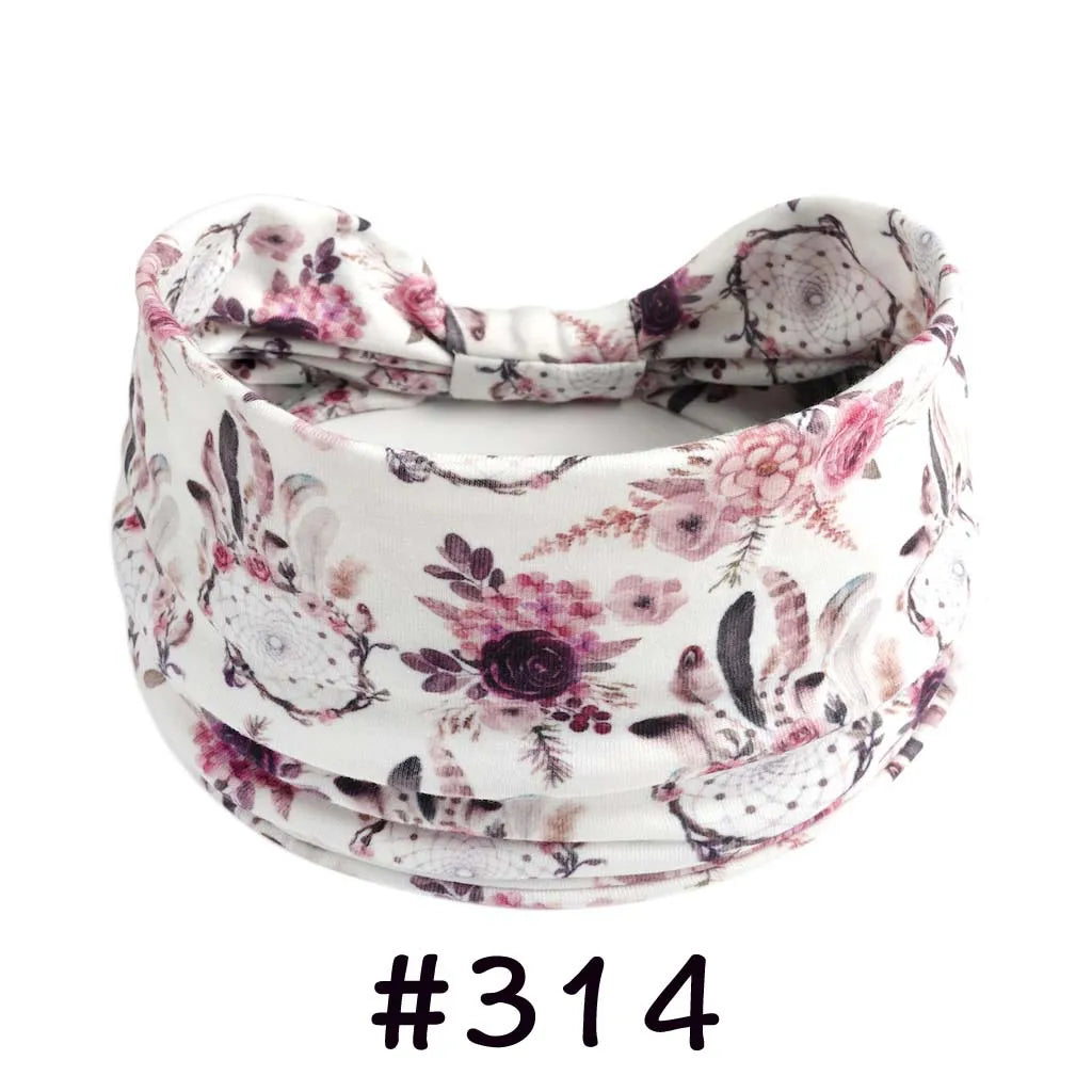 Bohemian Knotted Headbands for Women – Soft Cotton-Blend No-Slip Elastic Hair Accessories